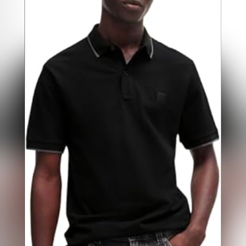 Elegant C.N.C. Black Polo Shirt for Men